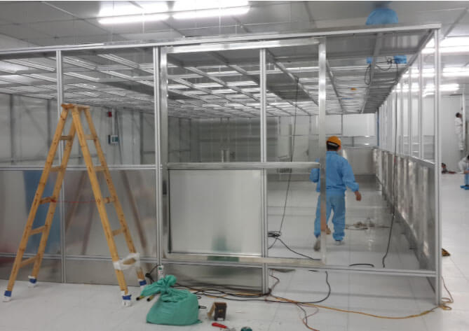 萬(wàn)級(jí)鋼化玻璃潔凈棚效果圖